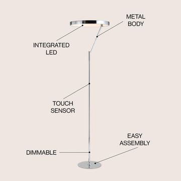 Owen 66.7" Integrated LED Metal Floor Lamp - JONATHAN Y